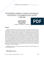 Actividades Humanas Y Espacios Naturales Protegidos: Los Humedales Del Sur de Córdoba