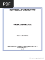 Honduras, Military Regulations (1906) (S)