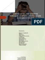 Stress Level and Attitude Towards Learning Among Grade 12 Humss Students