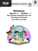 Science 9 Module 1 Quarter 1 The Human Circulatory and Respiratory System