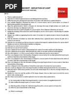 9TH - Icse - Physics - Worksheet - Reflection of Light 2