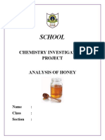 Class XII Chemistry Investigatory Project Analysis of Honey 