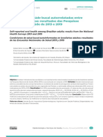 Condições de Saúde Bucal Autorrelatadas 2013 2019