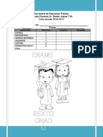 Examen Final Sexto Grado