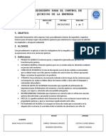 Procedimiento para El Control de Quimicos de La Empresa