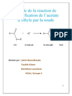 Etude de La Réaction de Saponification de L