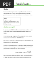 ¿Qué Es Un Ergio - (Unidad de Energía y Trabajo)