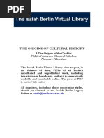 BERLIN, Isaiah - Origins of Cultural History 3