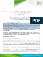 Guía de Actividades y Rúbrica de Evaluación - Unidad 2 - Tarea 3 - Distinguir Los Ciclos Biogeoquímicos Con Base en El Metabolismo Microbiano Como Pilar de La Producción Agrícola