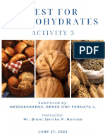 Laboratory Experiment 3 Test For Carbohydrates