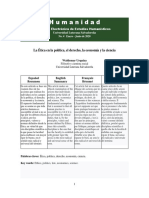 La Ética en La Política, El Derecho, La Economía y La Ciencia. Revista Humanidad. Waldemar Urquiza