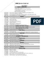 BMW Service Codes