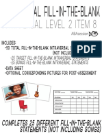 Intraverbal Level 2 Item 8: Statements (Not Including Songs) Completes 25 Different Fill-In-The-Blank