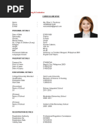 Sample CV Format (JIMS FORMAT)