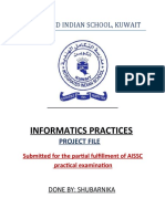 Infomatics Project Record - Shubu