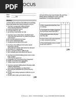 Focus2 2E End of Year Test Listening UoE Reading GroupB