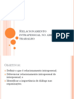 Aula 4 - 19-05. Relacionamento Intrapessoal No Ambiente de Trabalho