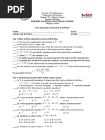 Math 9 Quarter 1 Exam