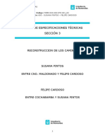 Pliego de Especificaciones Técnicas Sección 3: Reconstruccion de Los Caminos