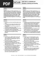 Focus4 2E Unit Test Dictation Listening Reading Unit2 GroupA B ANSWERS