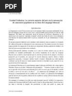 Unidad Didáctica: La Correcta Emisión Del Aire en La Entonación de Canciones Populares en La Clase de Lenguaje Musical