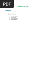 CAPE Unit 2 - Costing Principles - Elements of Cost