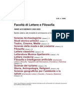 Facoltà Di Lettere e Filosofia: ANNO ACCADEMICO 2022-2023