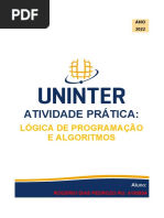 Caderno de Exercicios Da Atividade Pratica de Logica de Programacao e Algoritmos - B