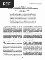 Autonomy in Children's Learning. An Experimental and Individual Difference Investigation