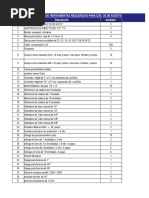 Lisatdo de Herramientas y Consumibles Requeridas CDA 30 de Agosto