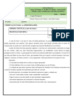 Avaliação de Redação 8 Ano - Outubro