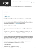 Option Volatility Greeks-Vega, Volga & Vanna