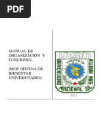 Manual de Organización Y Funciones. (Mof Oficina de Bienestar Universitario)