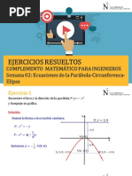 Ejercicios Resueltos: Complemento Matemático para Ingenieros Semana 02: Ecuaciones de La Parábola-Circunferenca-Elipse