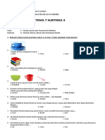 Soal Tematik Kelas 1 SD Tema 7 Subtema 4 Bentuk, Warna, Ukuran Dan Permukaan Benda - Ayrus Education