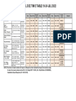 Hostel DCC Time Table 19-24 Jul 2022