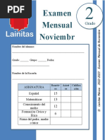 2do Grado - Examen Mensual Noviembre (2022-2023)