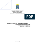 Relatório 5 - Produção e Análise Das Propriedade Do Sabão (Grupo B) - Química Orgânica I