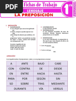 La Preposicion para Primer Grado de Secundaria