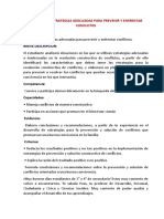 Utilizamos Estrategias Adecuadas para Prevenir y Enfrentar Conflictos