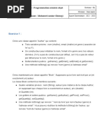 TP N°2: Programmation Orientée Objet: Exercice 1