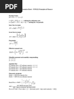 Principles of Finance Formulae Sheet