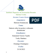 Síntesis Sobre La Nación y Soberanía Dominicana