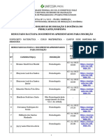 RESULTADO ETAPA DE DOCUMENTACAO APRESENTADA PARA INSCRICAO - BOLSISTA ID Versao Atualizada 04.11.22 Assinado 1