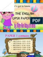 English Language Paper One UPSR