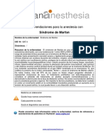 Sindrome de Marfan en Anestesiología 