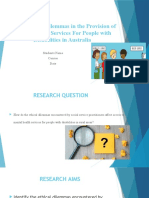 Topic: Ethical Dilemmas in The Provision of Mental Health Services For People With Disabilities in Australia