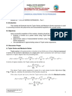 2nd Module - Numerical Solutions To CE Problems - Taylor Series Expansion - Part 1