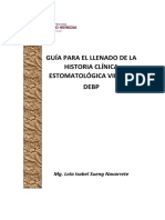 Guía para El Llenado de La Historia Clínica Estomatológica Virtual