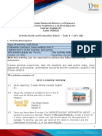 Activities Guide and Evaluation Rubric - Unit 3 - Task 4 - Lets Talk